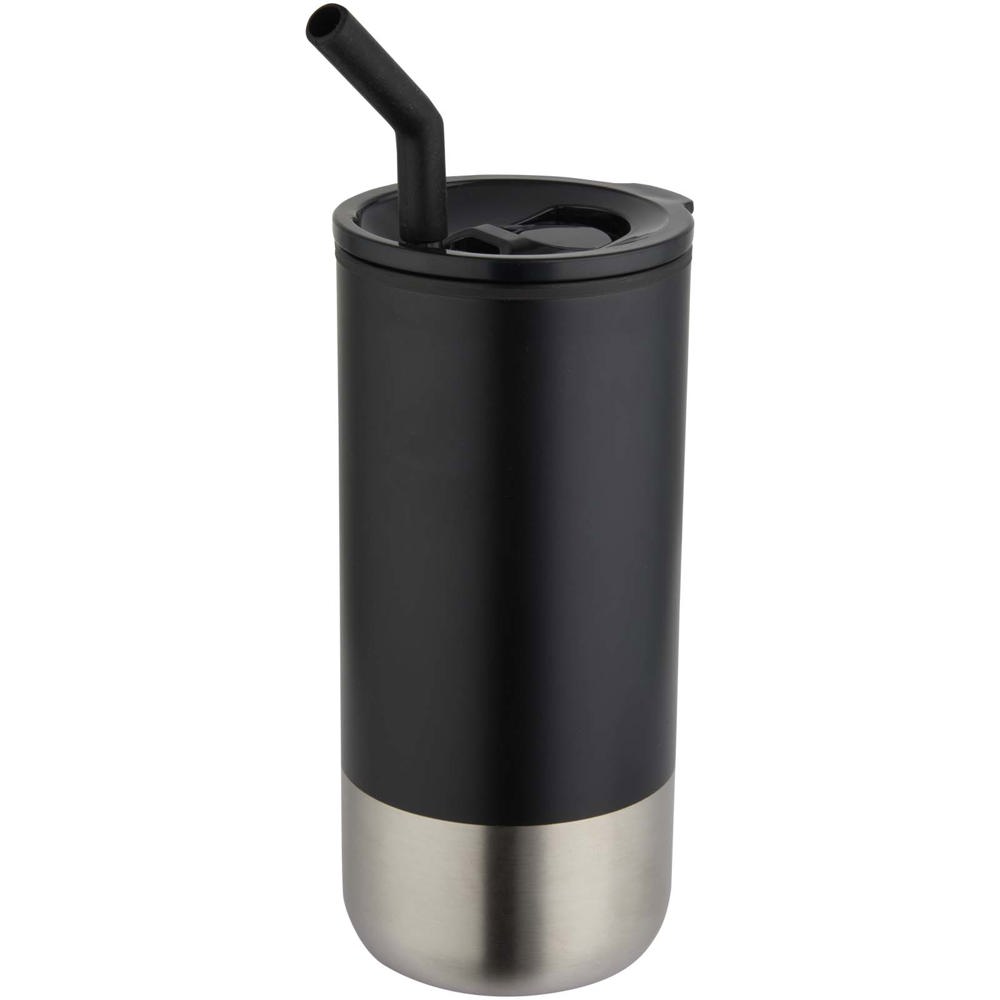 Grayson 480 ml RCS gerecycleerde geïsoleerde beker met rietje - voor bedrijven en relatiegeschenken