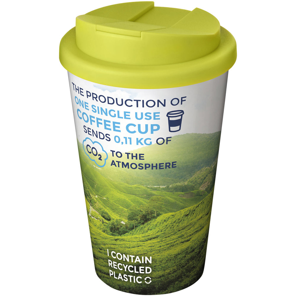 Brite-Americano® 350 ml geïsoleerde beker - voor bedrijven en relatiegeschenken - Wit, Lime