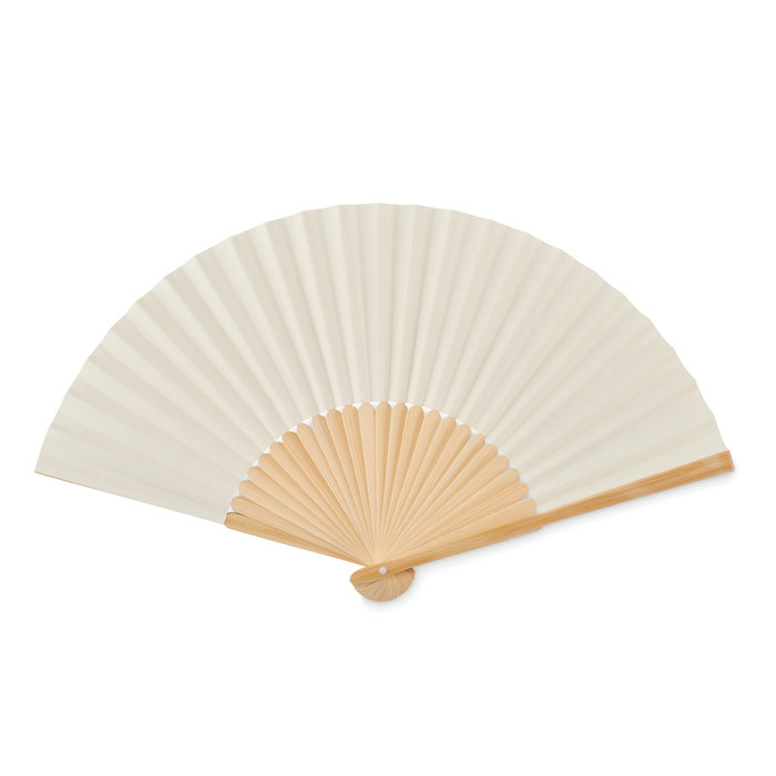 FANNY PAPER - Waaier bamboe - met logo of onbedrukt bestellen - Beige