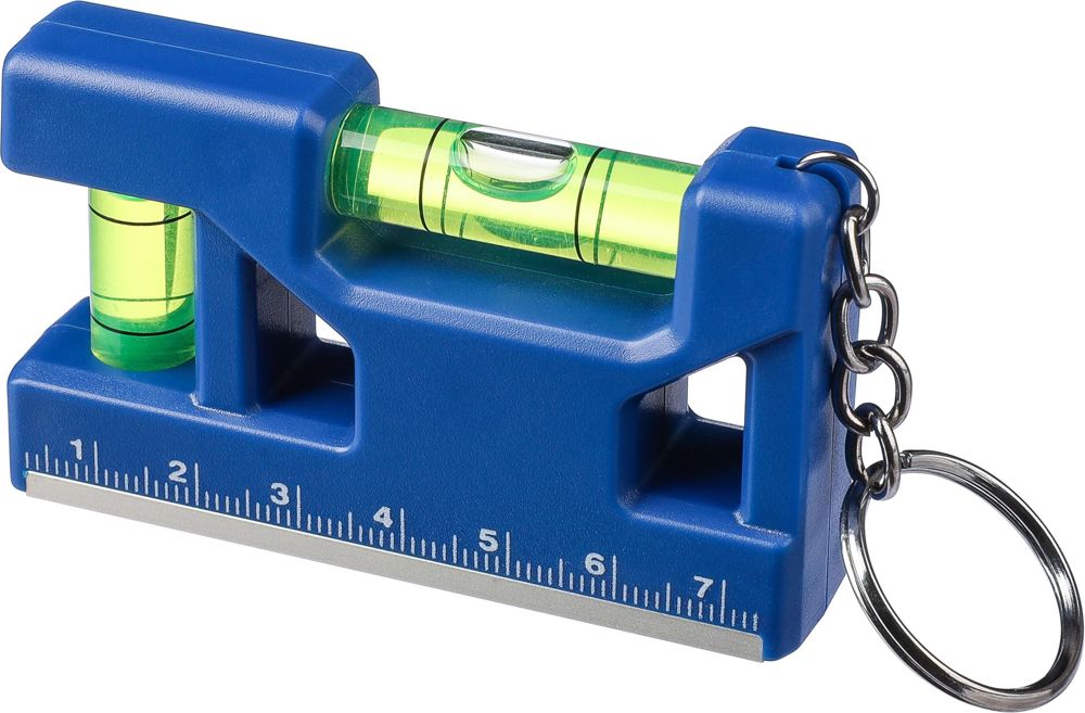 Gerecycled ABS sleutelhanger met waterpas Indira - voor bedrijven en relatiegeschenken