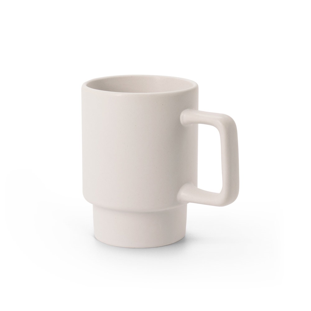 KUERTEN. Keramische mok met matte afwerking, 330 ml - voor bedrijven en relatiegeschenken - Pastel wit