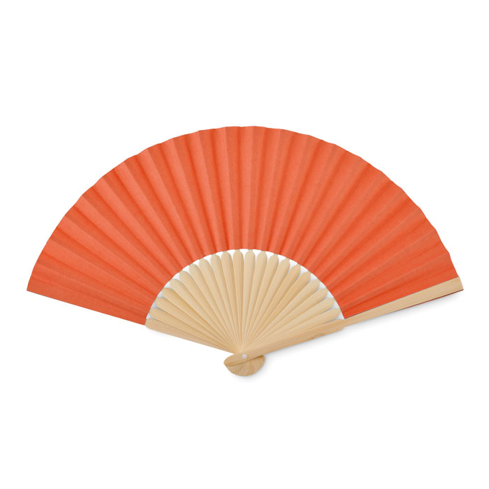 FANNY PAPER - Waaier bamboe - met logo of onbedrukt bestellen - Oranje