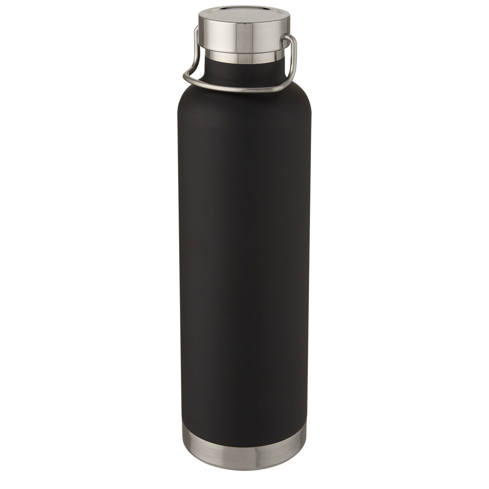Thor 1 liter koper vacuüm geïsoleerde drinkfles - kopen of bedrukken - Zwart