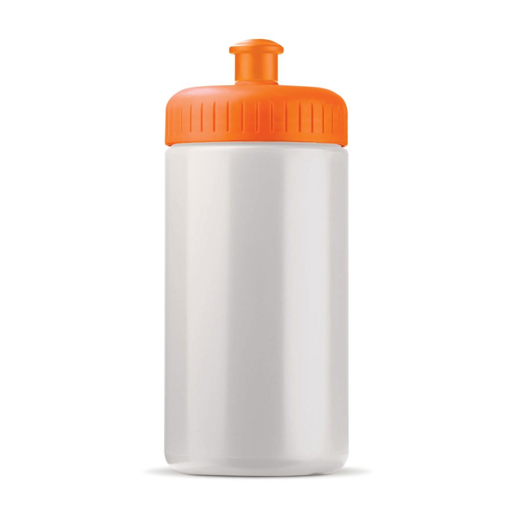 Sportbidon classic 500ml - bedrukt of onbedrukt verkrijgbaar - Wit / Oranje