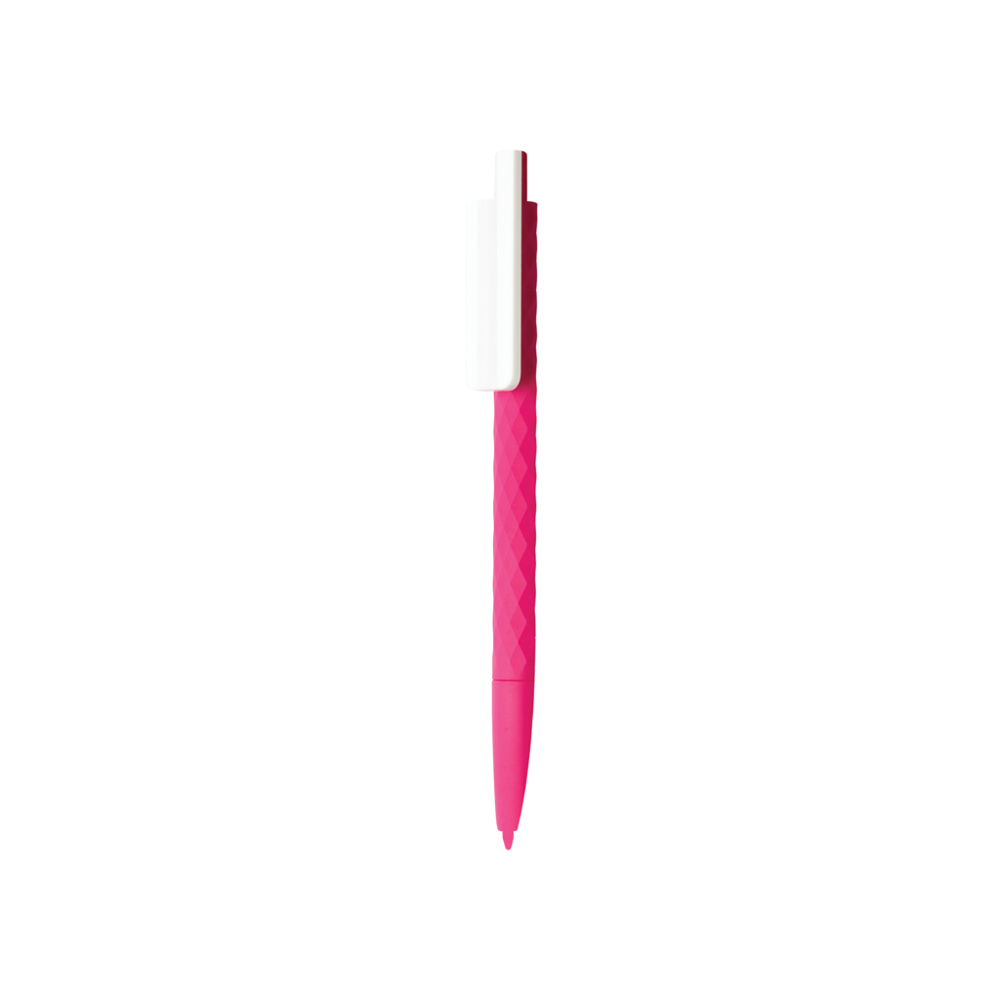 X3 RCS R-ABS pen met smooth touch - met logo of onbedrukt bestellen - roze, wit (± PMS 227/ ± PMS White)