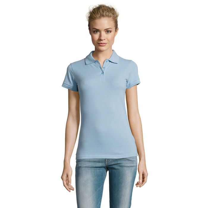 PERFECT WOMEN - PERFECT dames polo 180g - kopen of bedrukken - Sky Blue Pique