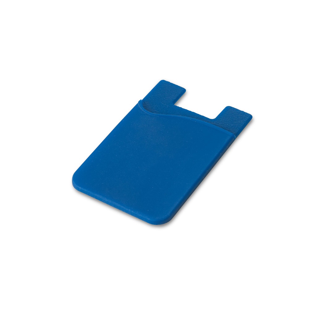 SHELLEY. Siliconen smartphone kaarthouder - bedrukt of onbedrukt verkrijgbaar - Royal Blauw