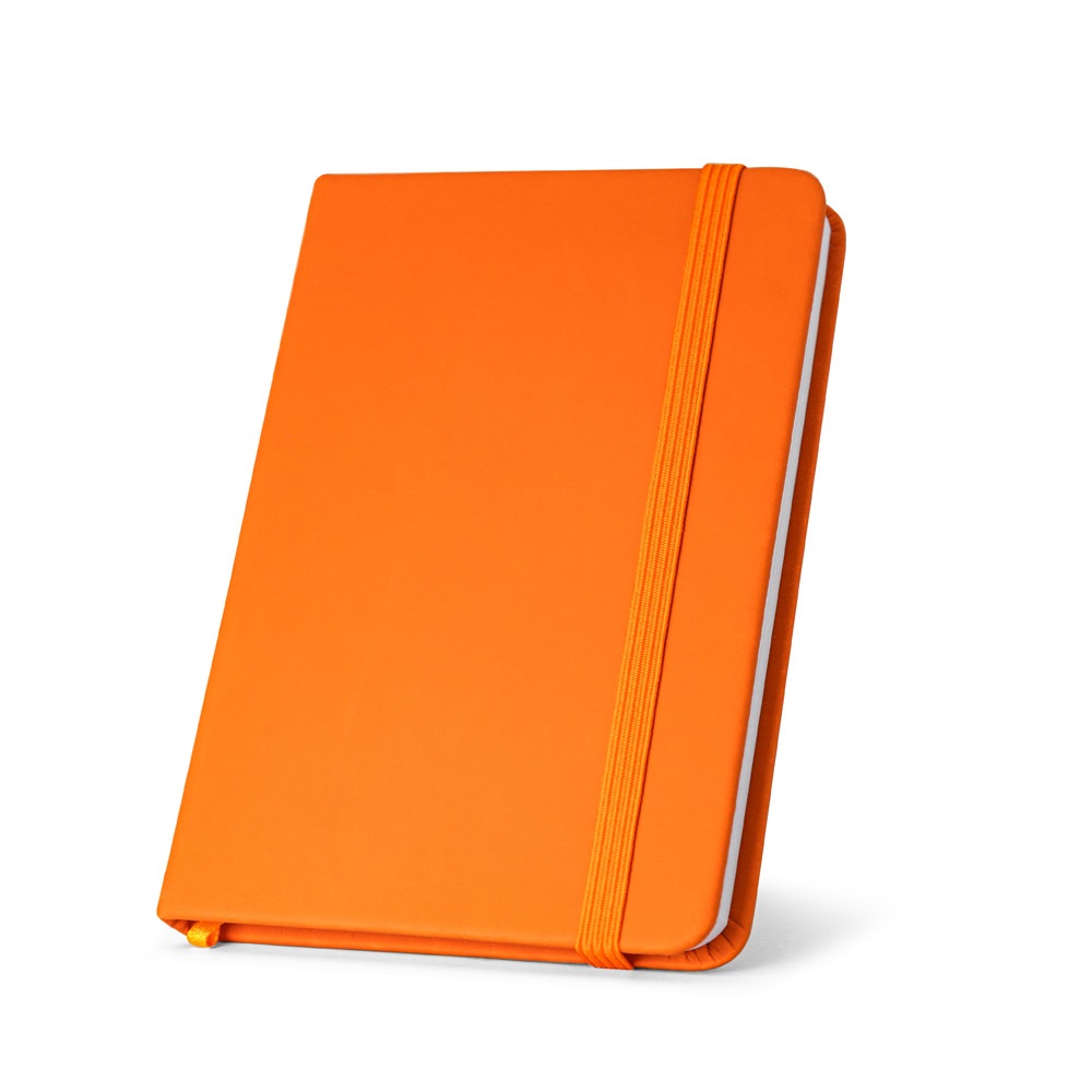 HEMINGWAY. A5 PU notitieblok met blanco pagina's - met logo of onbedrukt bestellen - Oranje