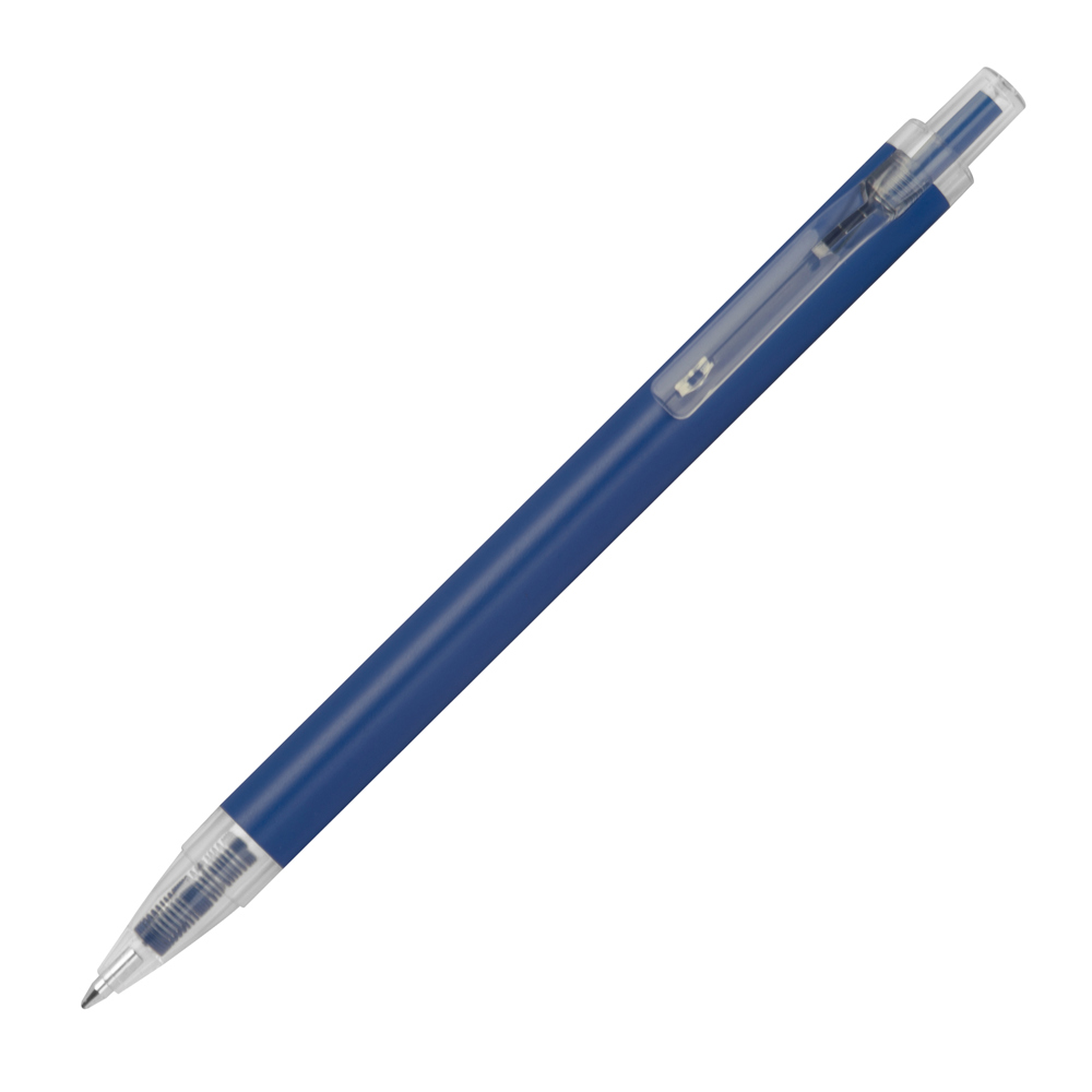 Balpen met transparante clip - Donkerblauw