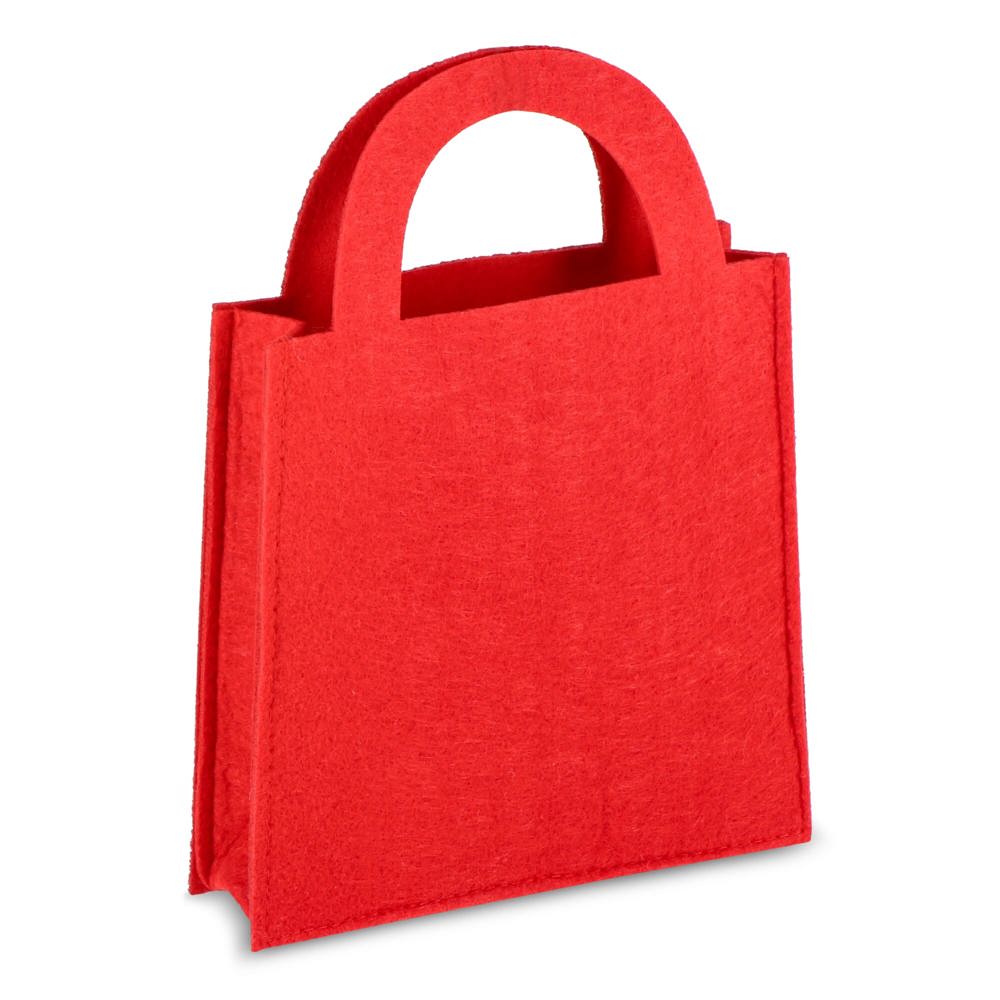 Vilten geschenktasje 15 x 21 cm - kopen of bedrukken - rood