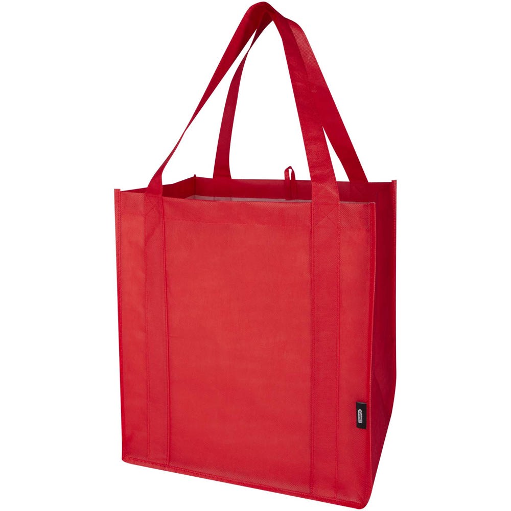 Liberty GRS gerecycled non woven draagtas met bodemplaat 29 l - met logo of onbedrukt bestellen - Rood