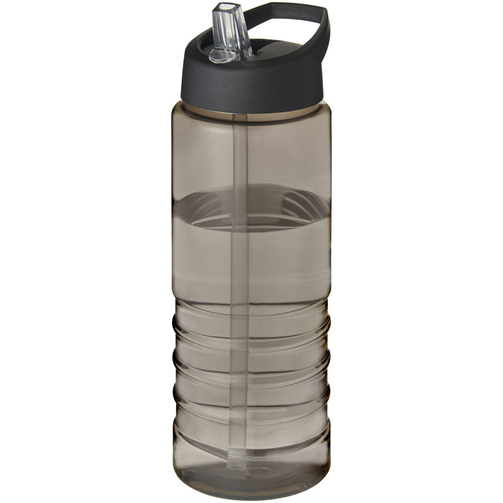 H2O Active® Treble 750 ml sportfles met tuitdeksel - met logo of onbedrukt bestellen - Houtskool, Zwart