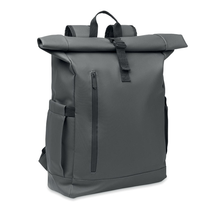 BANGKOK ROLL - Rolltop laptop rugzak 600D - met logo of onbedrukt bestellen - Steengrijs