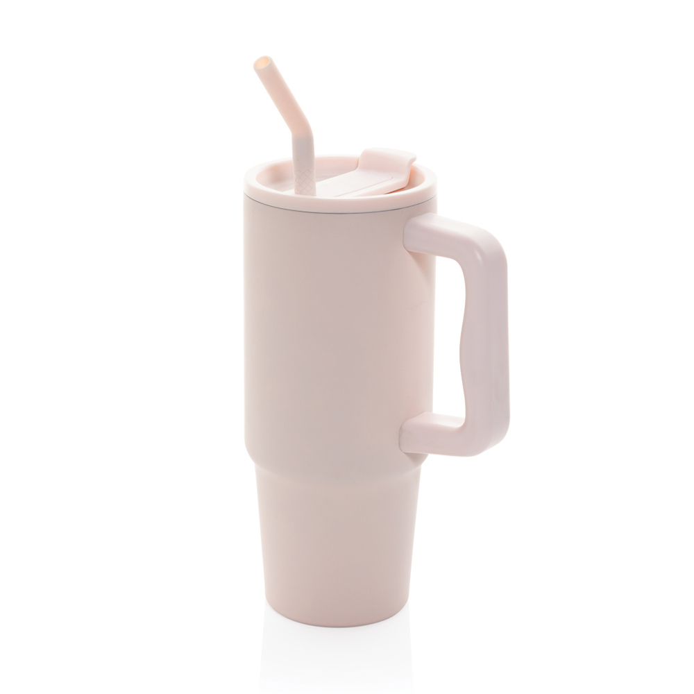 Embrace deluxe RCS recycled RVS drinkbeker 900ml - met logo of onbedrukt bestellen - roze (± PMS Pink 9283C)