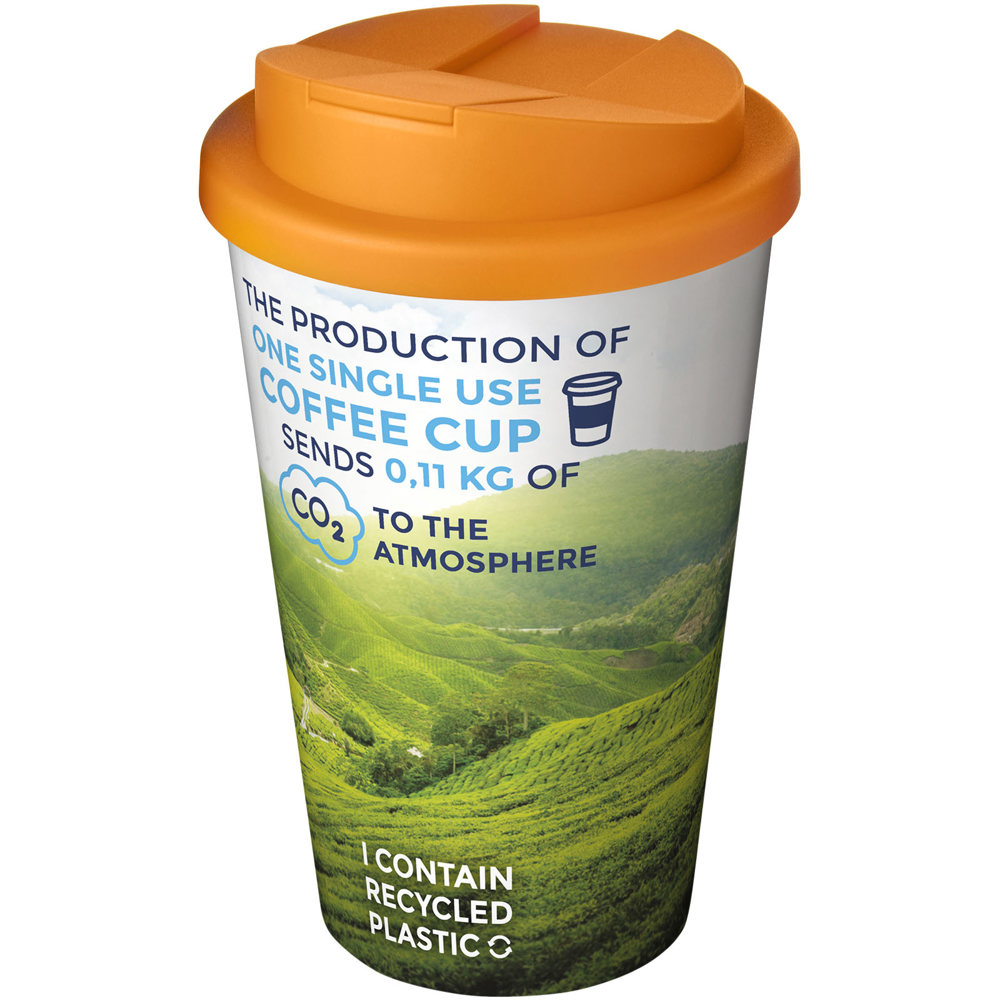 Brite-Americano® 350 ml geïsoleerde beker - voor bedrijven en relatiegeschenken - Wit, Oranje