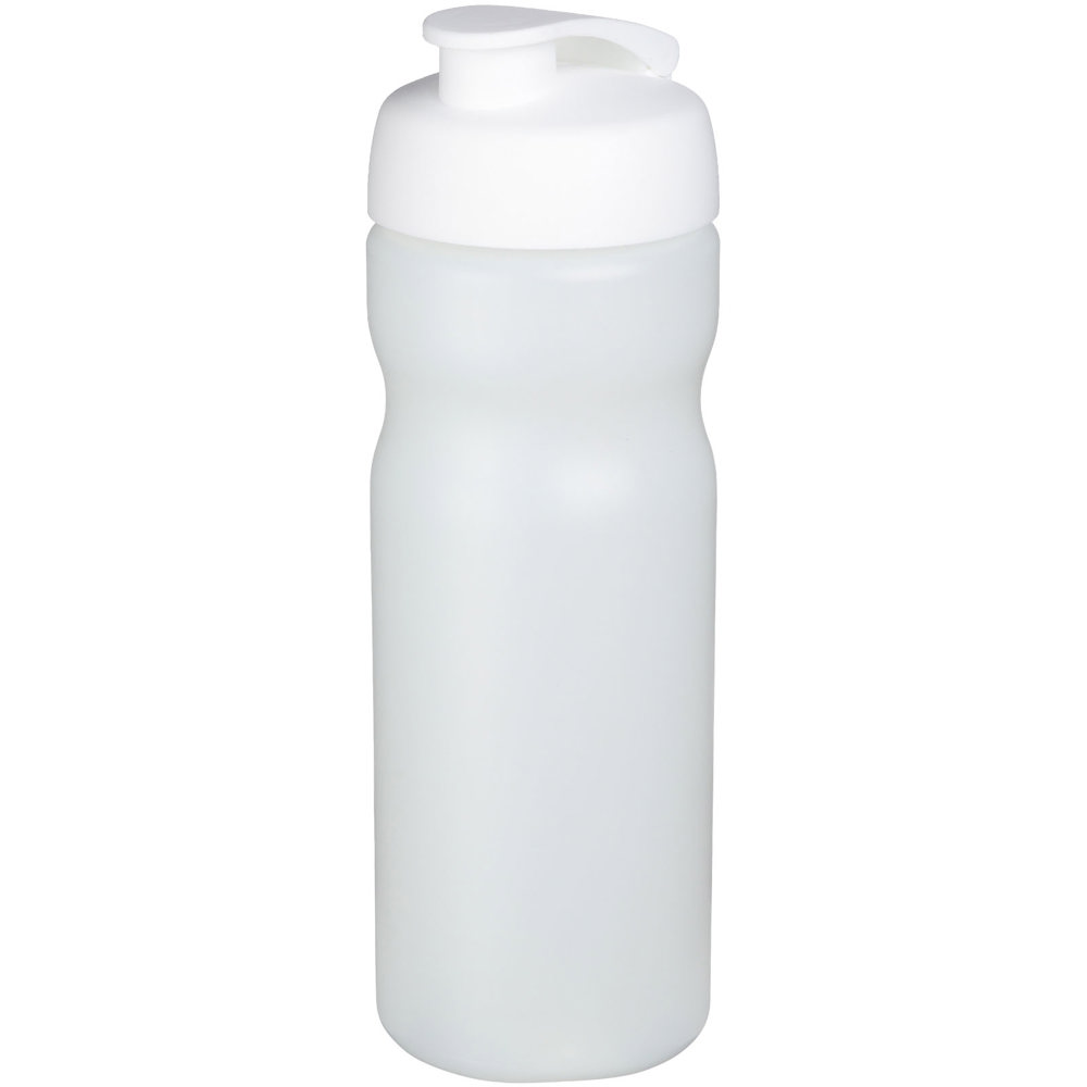 Baseline® Plus 650 ml sportfles met kanteldeksel - met logo of onbedrukt bestellen - Transparent, Wit