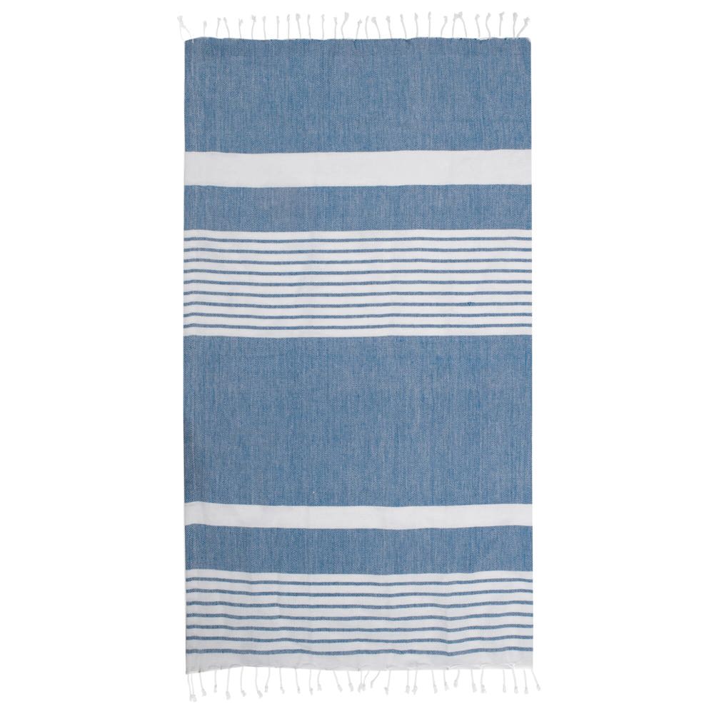 Sagaform Ella grote hamamdoek 145x250cm - met logo of onbedrukt bestellen - blauw
