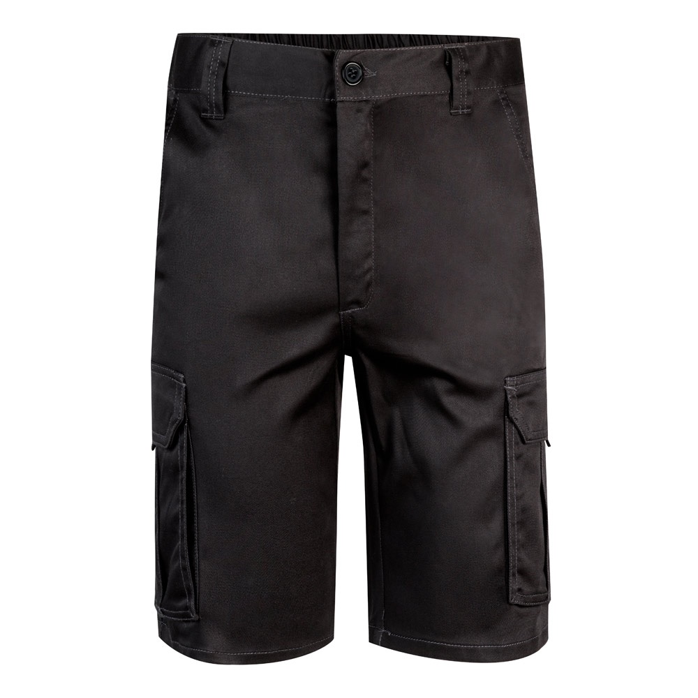 VL HEBE. Stretch bermuda met meerdere zakken (240g/m²), van katoen (46%), EME (38%) en polyester (16%) - Zwart