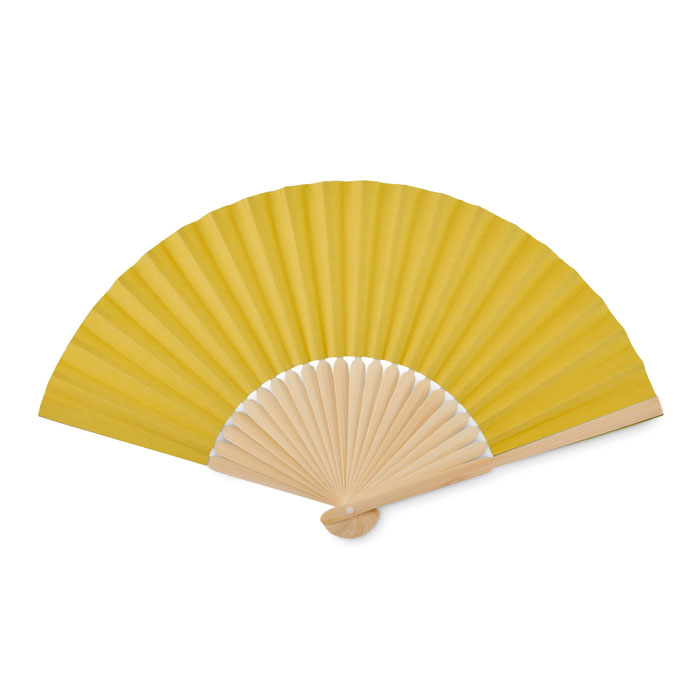 FANNY PAPER - Waaier bamboe - met logo of onbedrukt bestellen - Geel