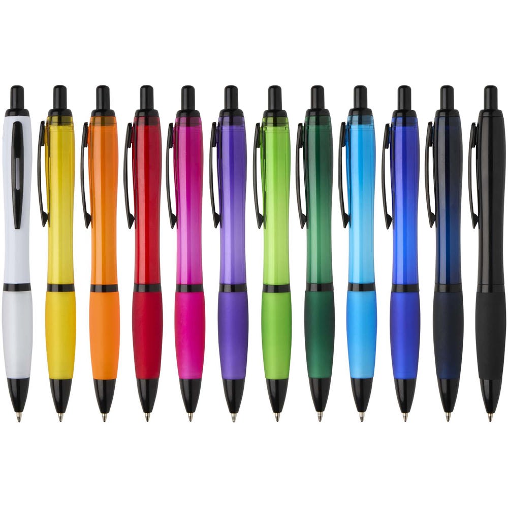 Nash balpen van gerecycled plastic met zwarte rand (zwarte inkt)