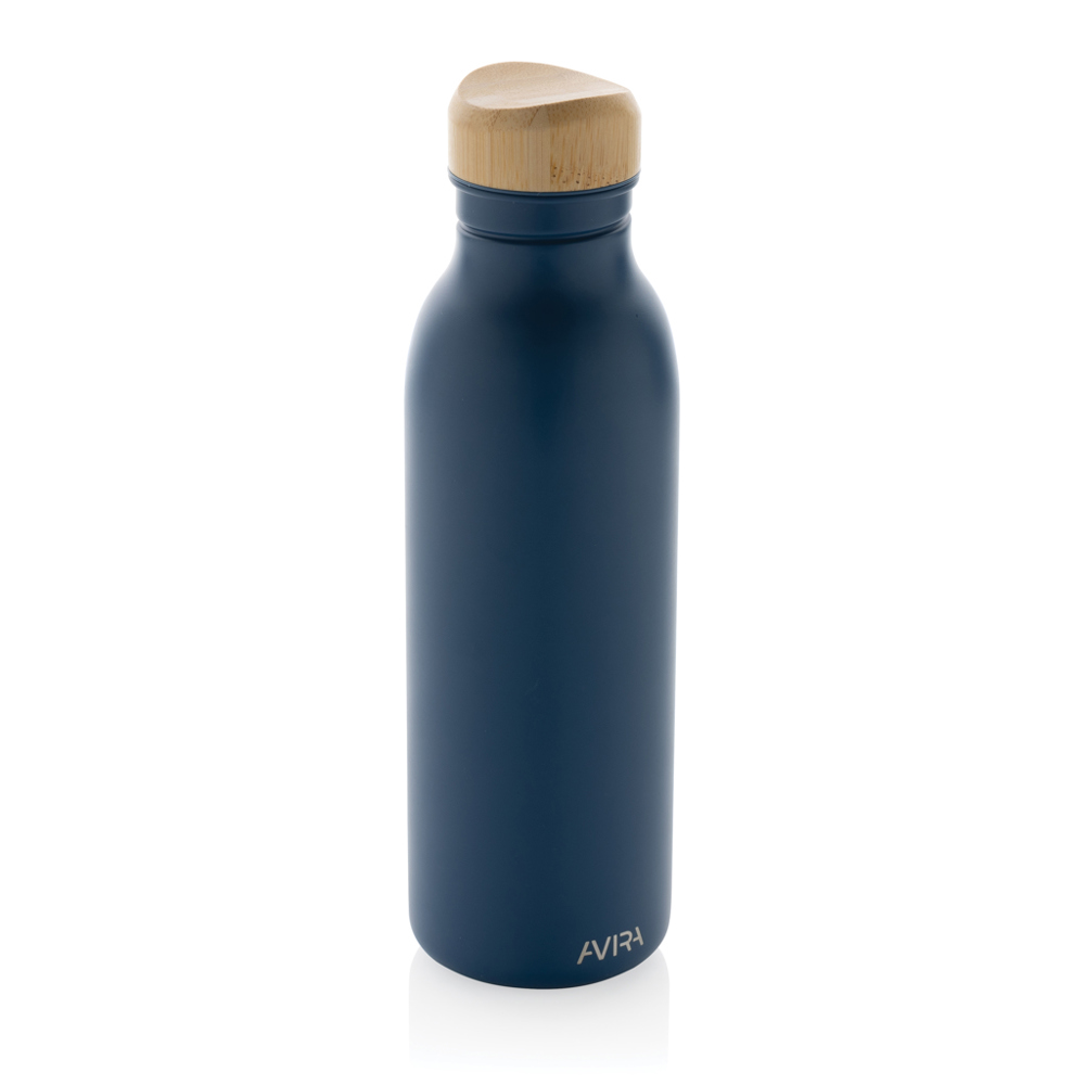 Avira Alcor RCS gerecycled RVS enkelwandige waterfles 600ML - bedrukt of onbedrukt verkrijgbaar - donkerblauw (± PMS Blue 8483C)