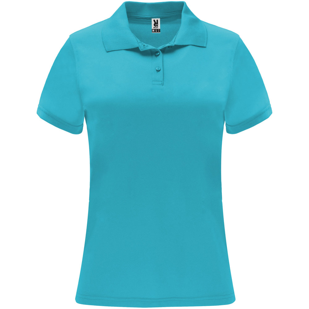 Monzha sportpolo met korte mouwen voor dames - met logo of onbedrukt bestellen - Turkoois