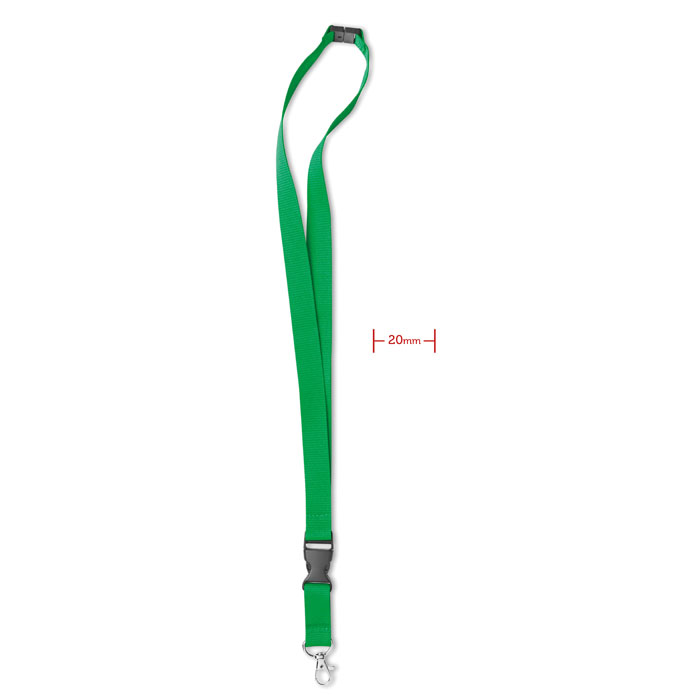 LANY - Lanyard, metalen haak. 20 mm - voor bedrijven en relatiegeschenken - groen