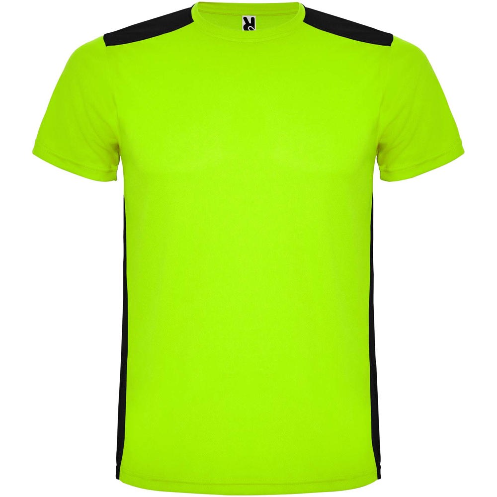 Detroit unisex sportshirt met korte mouwen - voor bedrijven en relatiegeschenken - Lime, Zwart