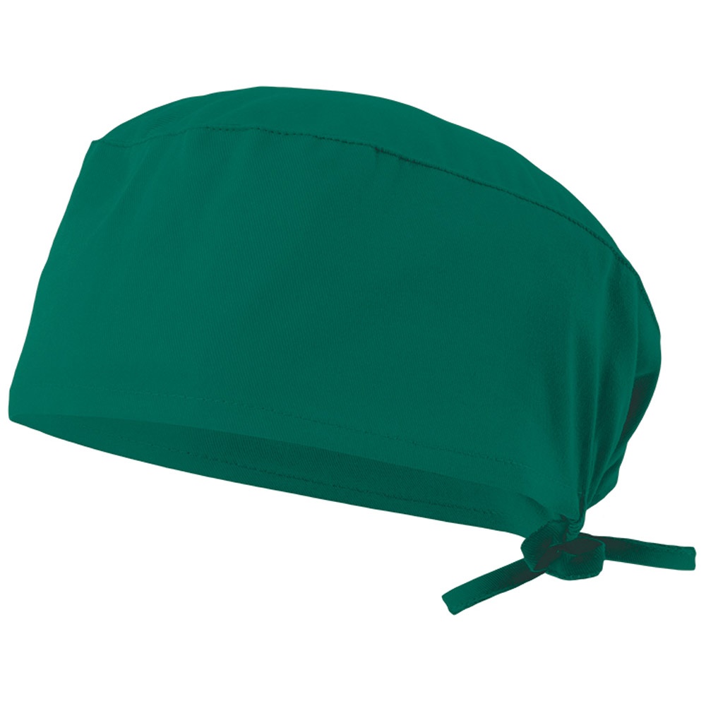VL ENLIL. Sanitaire keperstof muts (190g/m²), van katoen (35%) en polyester (65%) - met logo of onbedrukt - groen