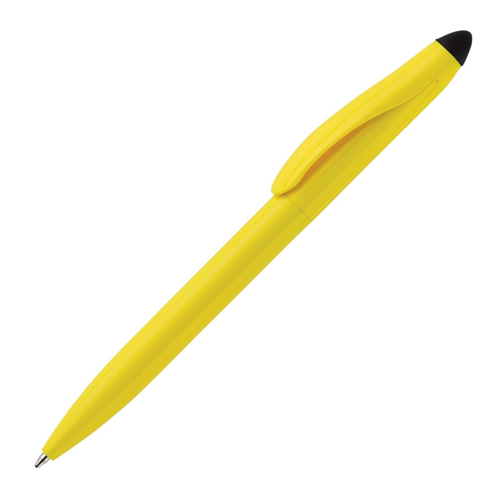 Balpen Touchy stylus hardcolour - voor bedrijven en relatiegeschenken - Geel / Zwart