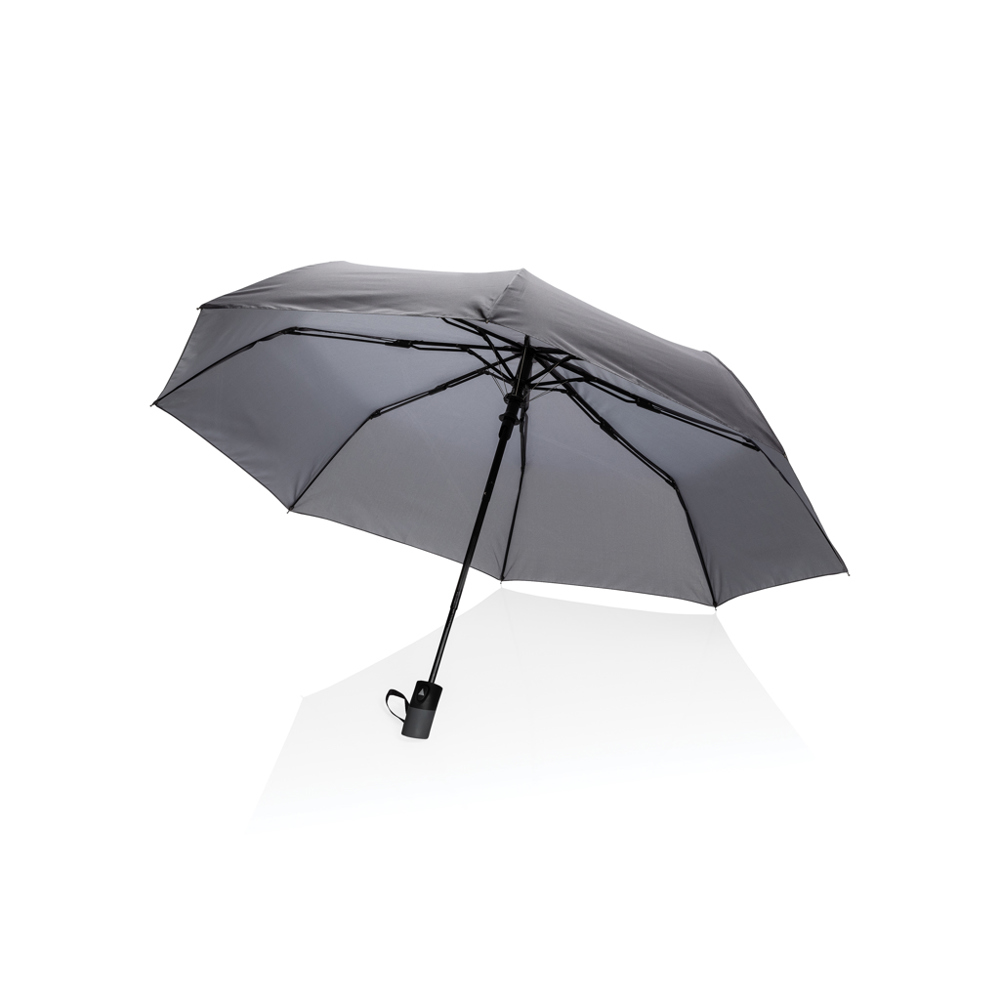 21" Impact AWARE™ RPET 190T mini auto open paraplu - kopen of bedrukken - antraciet (± PMS Cool Grey 11)