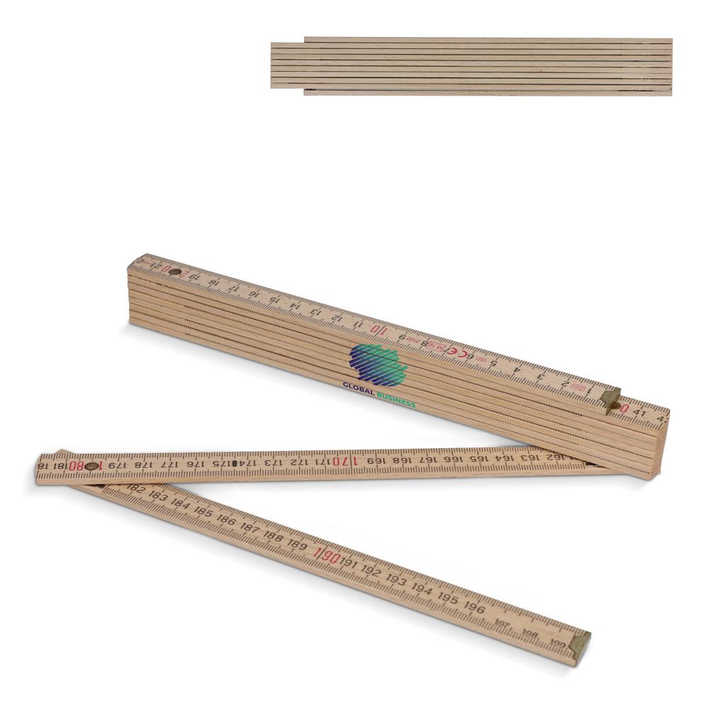 Duimstok hout 2m premium natuurlijk - kopen of bedrukken