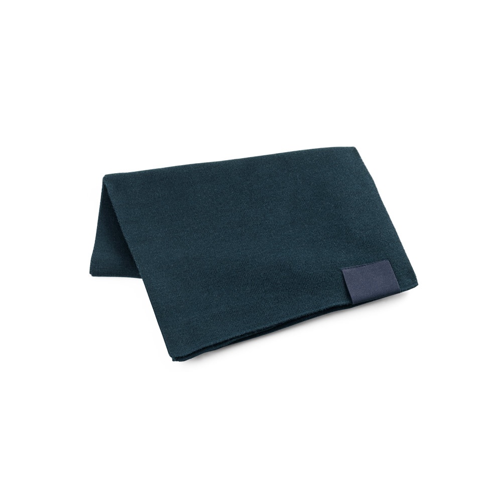 SERENITY. Sjaal van gerecycled polyester (100% rPET) met een gestikt detail om te personaliseren - bedrukt of - Marineblauw