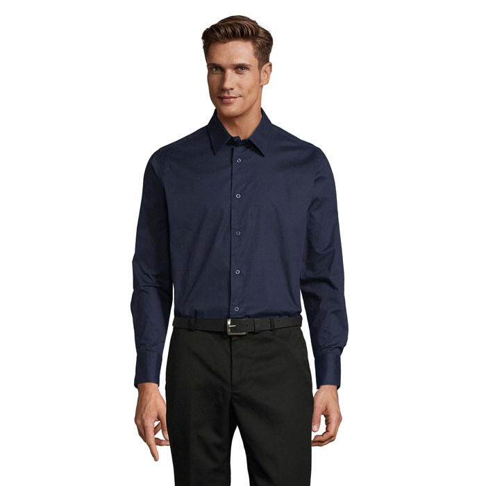 BRIGHTON - BRIGHTON STRETCH HEREN HEMD - voor bedrijven en relatiegeschenken - Dark Blue