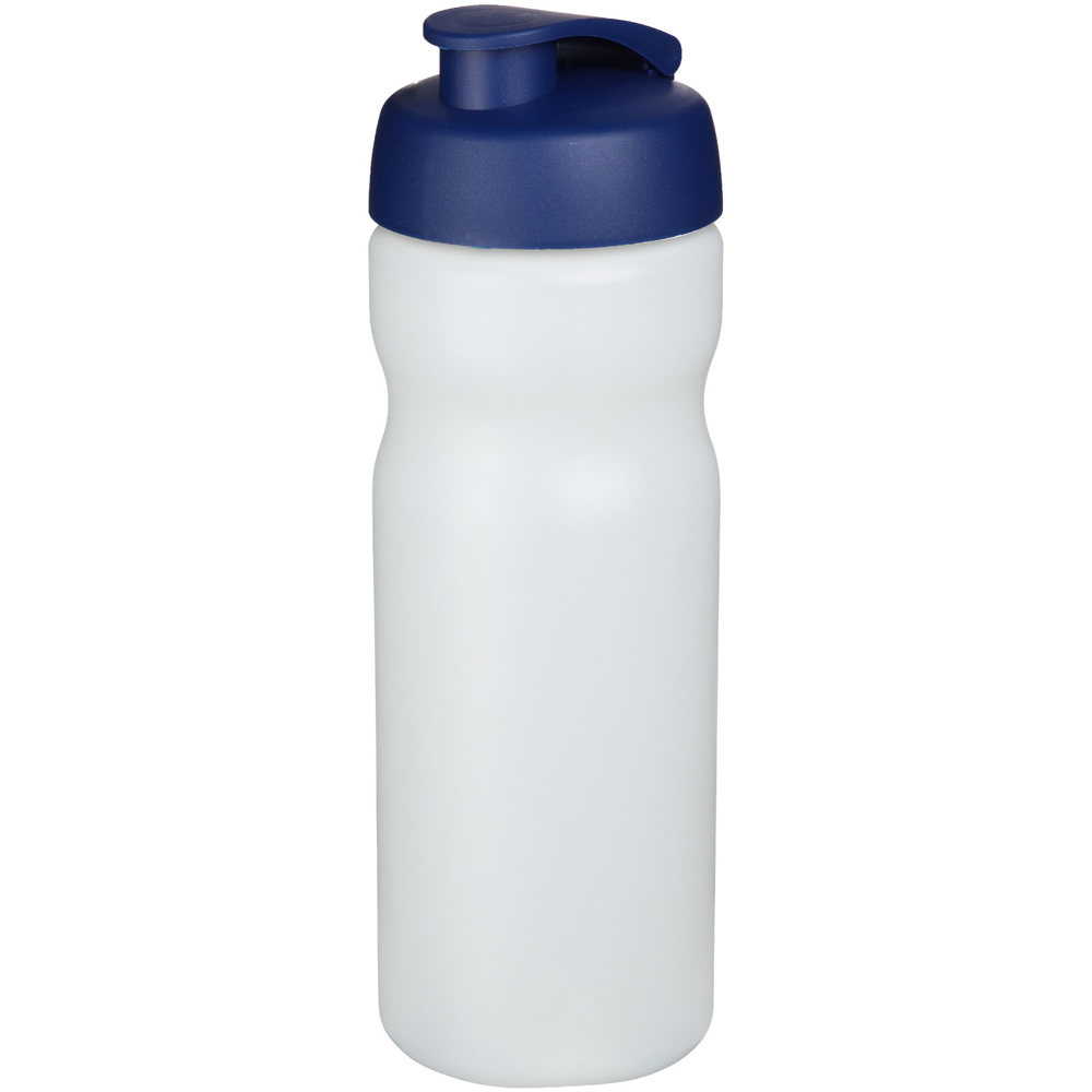 Baseline® Plus 650 ml sportfles met kanteldeksel - met logo of onbedrukt bestellen - Transparent, Blauw