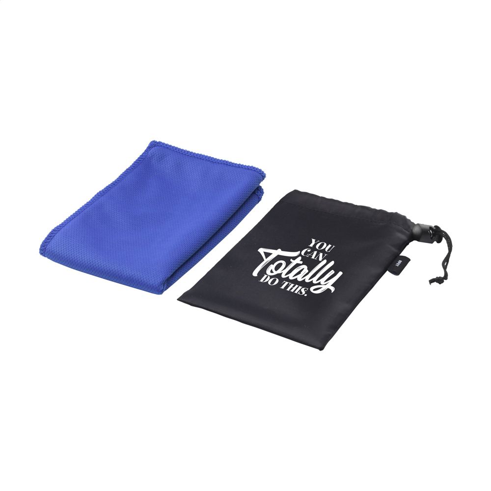 CoolDown GRS RPET koelhanddoek - met logo of onbedrukt bestellen - Blauw