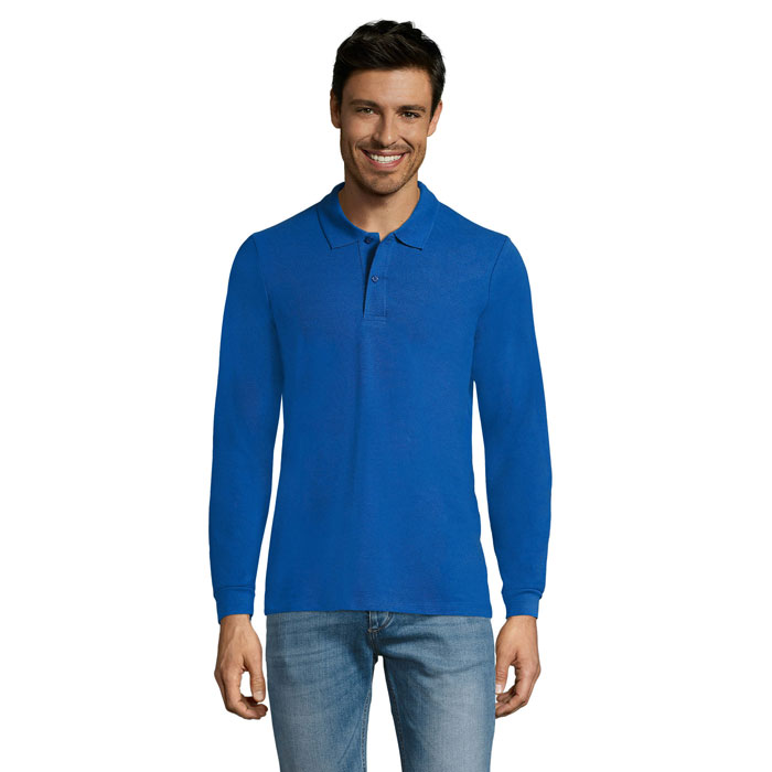 PERFECT LSL MEN - PERFECT LSL HEREN POLO 180 - bedrukt of onbedrukt verkrijgbaar - Koningsblauw