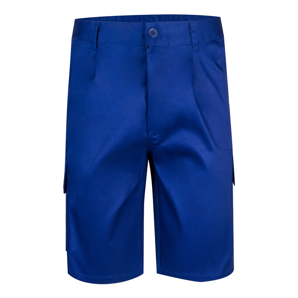 VL CHIONE. Bermuda in keperstof met meerdere zakken (200g/m²), van katoen (35%) en polyester (65%) - met logo - Royal Blauw