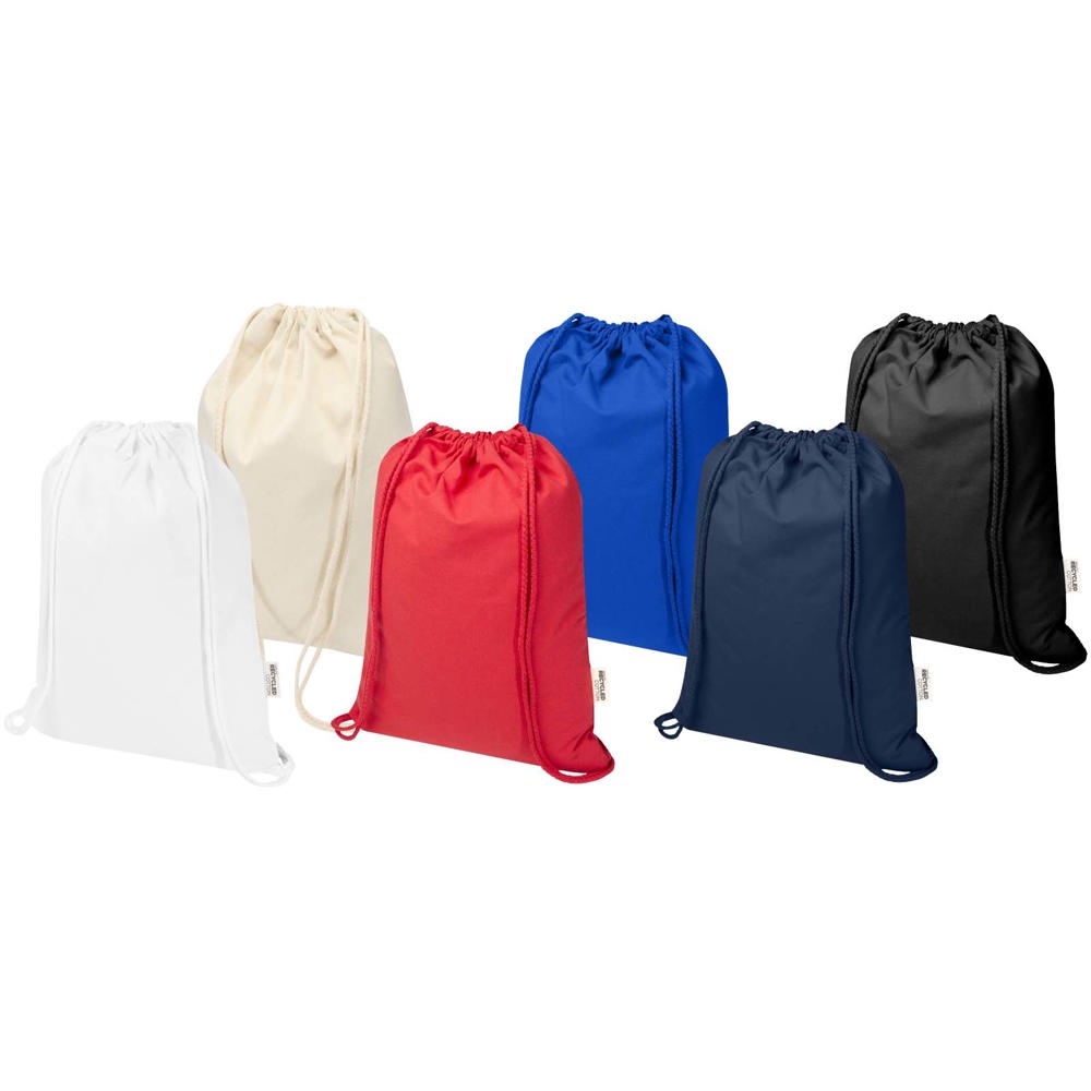 Peru Blend 180 g/m² GRS gerecycleerde katoenen trekkoordtas 5L