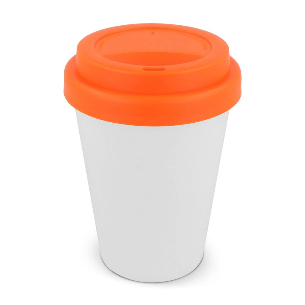 RPP Koffiebeker Wit 250ml - kopen of bedrukken - Wit / Oranje
