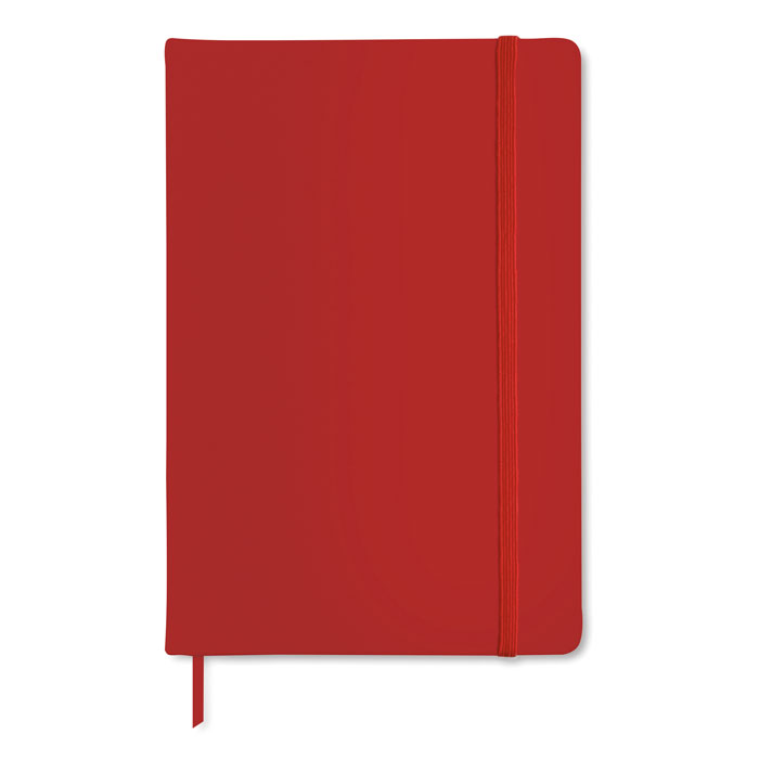 NOTELUX - A6 notitieboekje, gelinieerd - met logo of onbedrukt bestellen - Rood