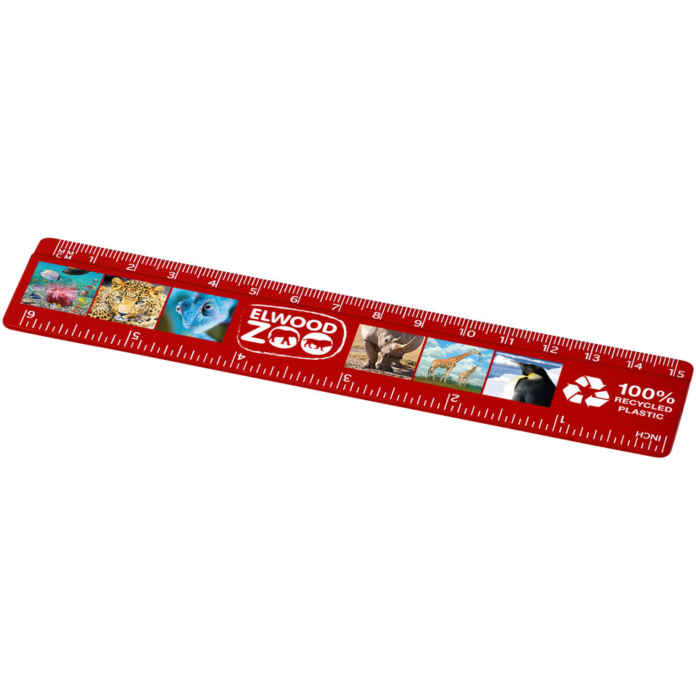 Refari liniaal van 15 cm van gerecycled plastic