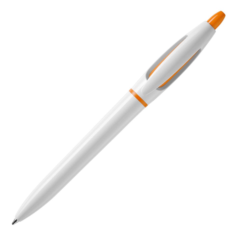 Balpen S! hardcolour - met logo of onbedrukt bestellen - Wit / Oranje