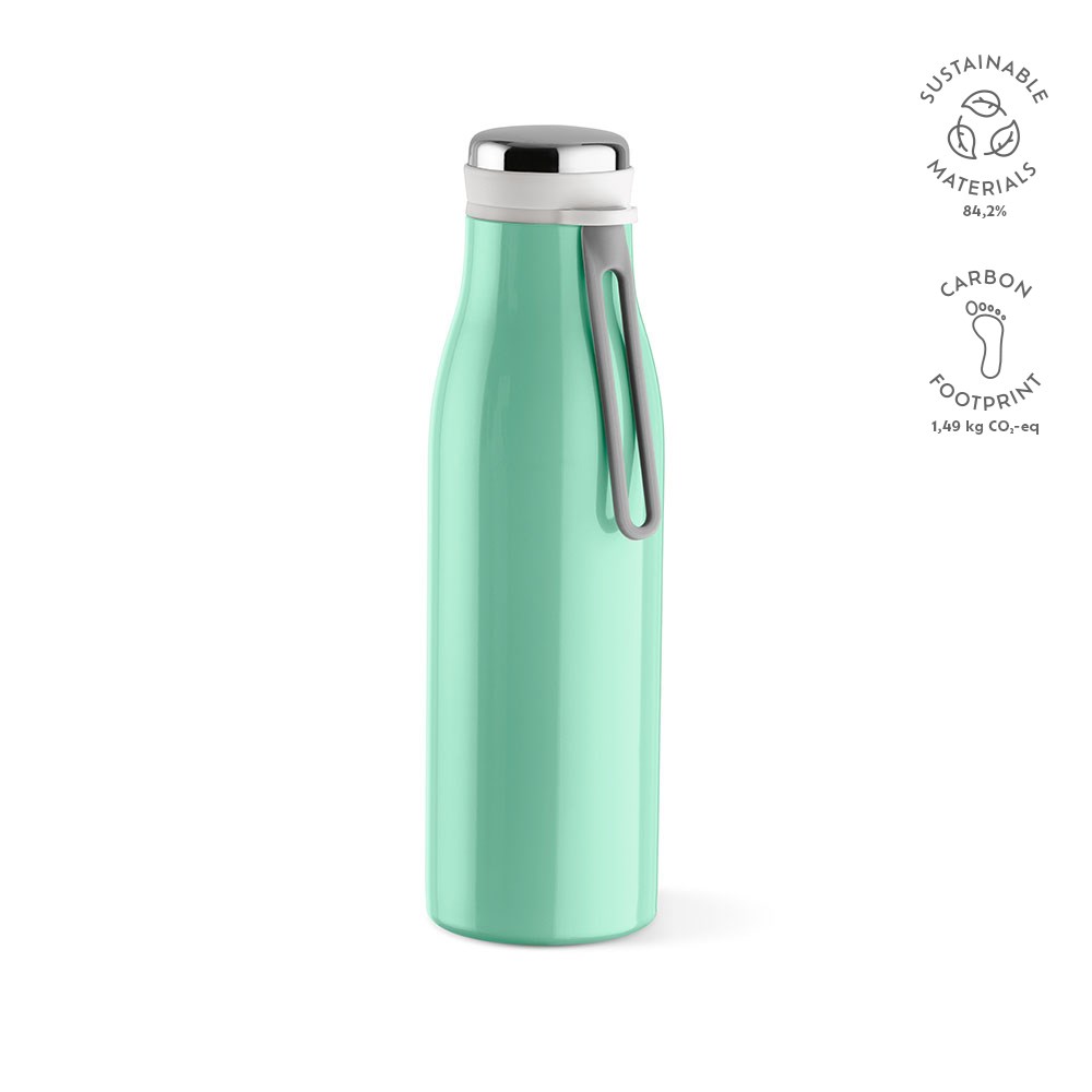 Arkansas 500 fles gerecycled roestvrij staal 495 ml - bedrukt of onbedrukt verkrijgbaar - pastel groen