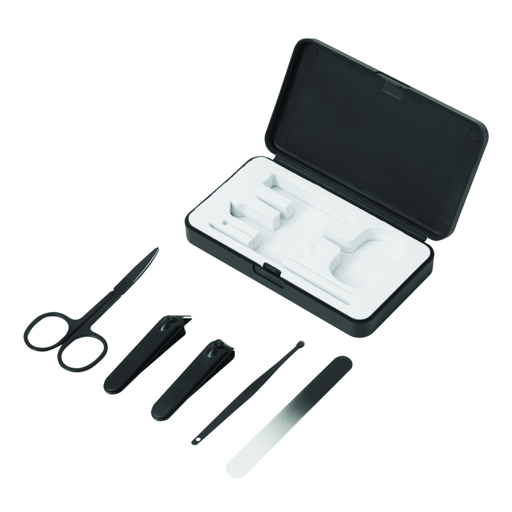 BOXED - Manicureset - met logo of onbedrukt bestellen - Zwart