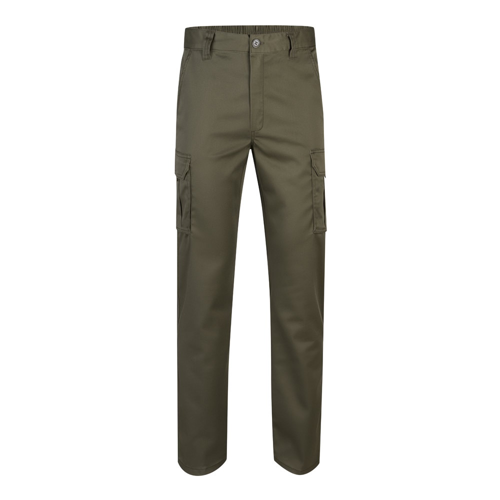 VL LUGH. Stretch broek met meerdere zakken (240 g/m²) van katoen (46%), EME (38%) en polyester (16%) - kopen - Olijfgroen