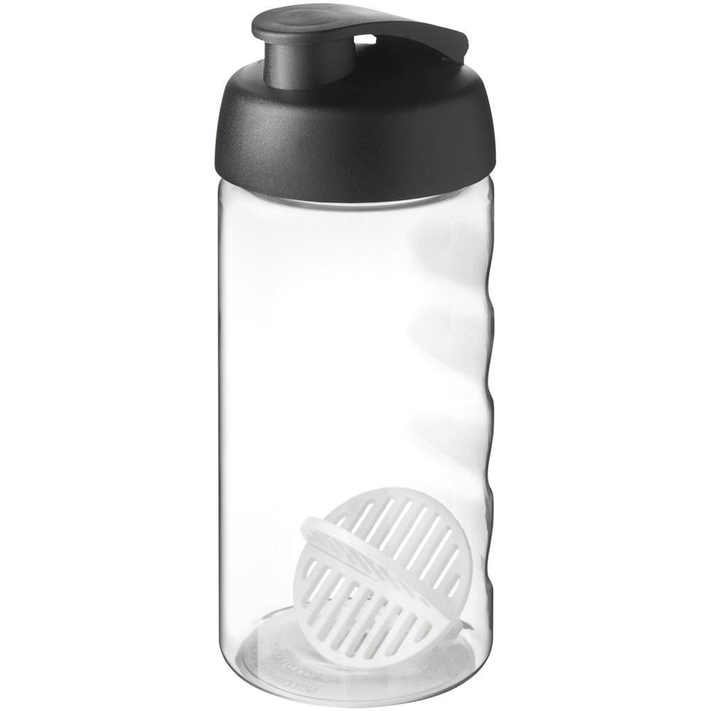 H2O Active® Bop 500 ml sportfles met shaker bal - met logo of onbedrukt bestellen - Zwart, Transparent