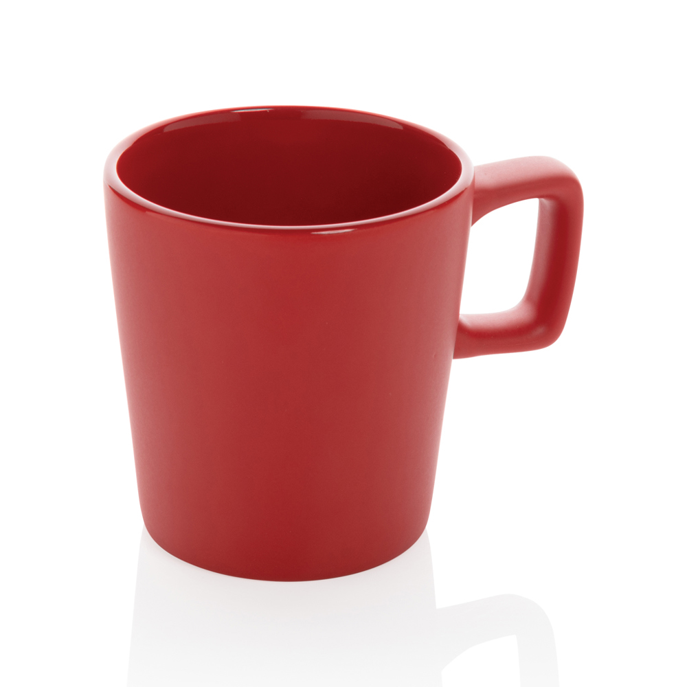 Keramische moderne koffiemok 300 ml - kopen of bedrukken - rood (± PMS 19-1662TCX)