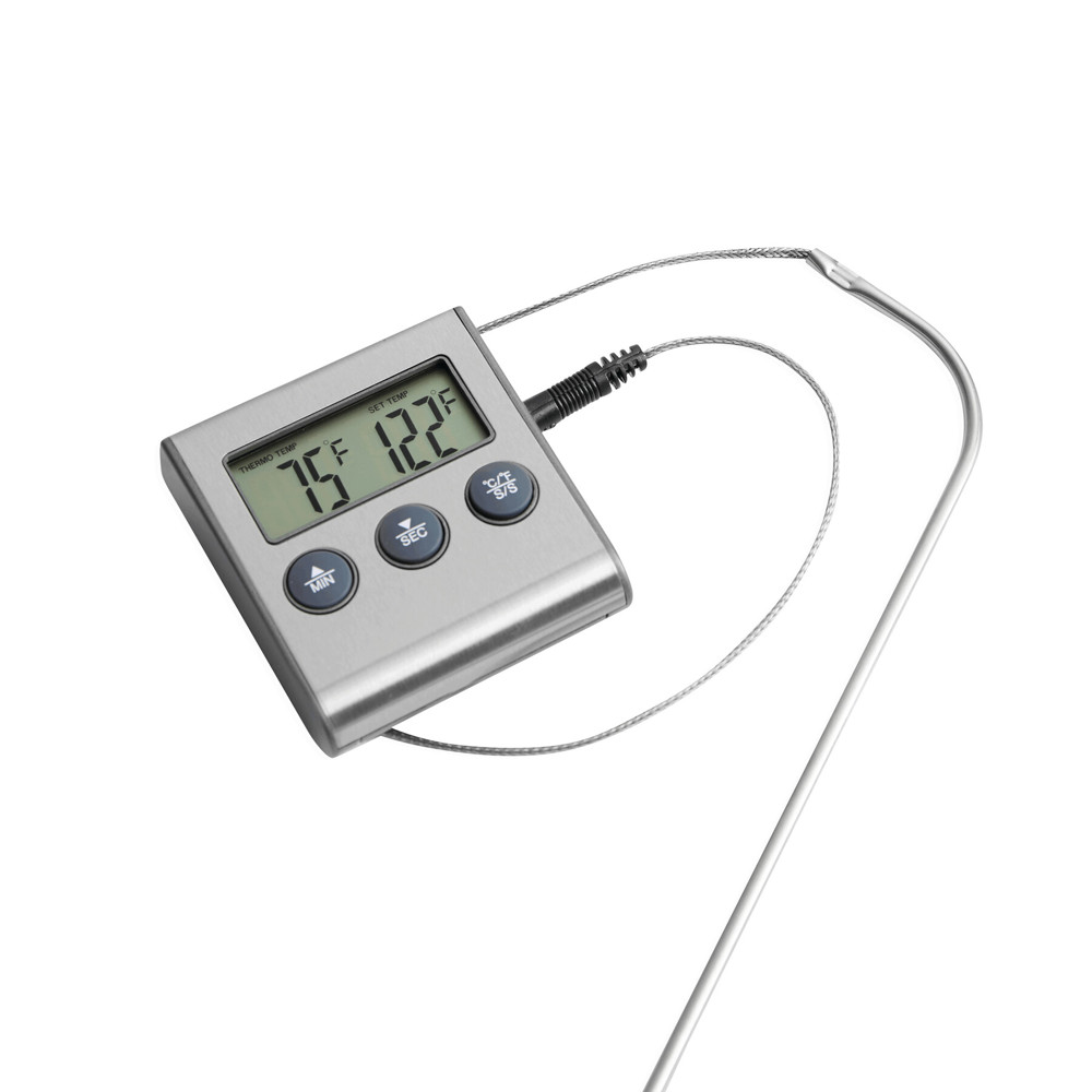 GOURMET - Kookthermometer van RVS met LCD display - met logo of onbedrukt bestellen