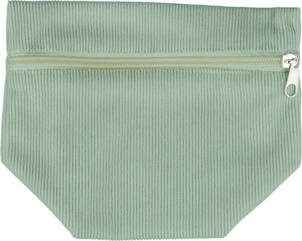 Corduroy toilettasje Tia - met logo of onbedrukt bestellen - Pastel groen